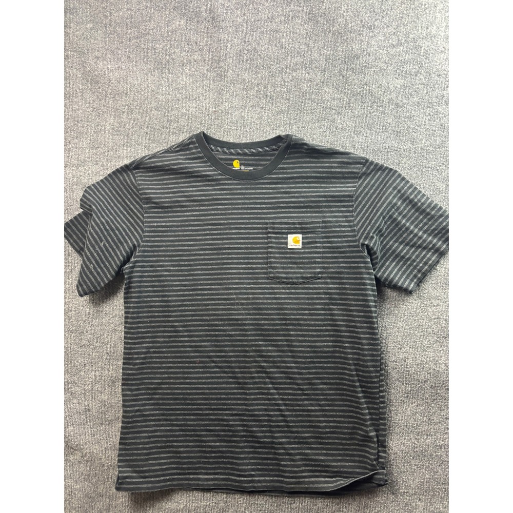 Carhartt Pocket T-Shirt Mens XL Gray Black Striped K87 Original Fit Tee